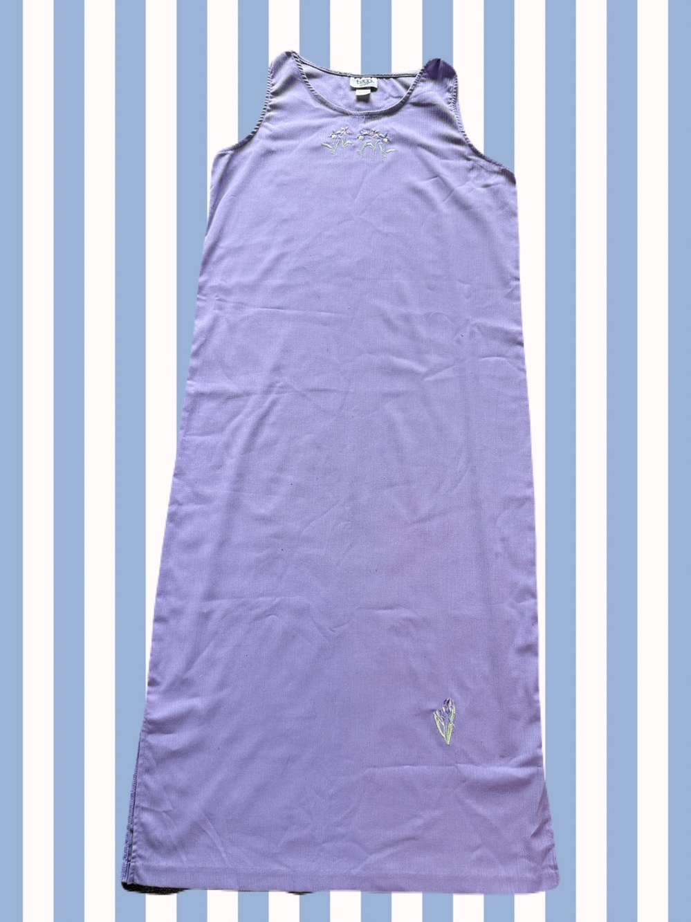 Teddi - vtg Lavender Sleeveless Maxi Dress - L